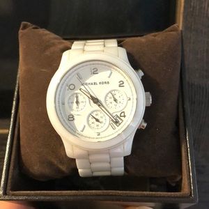 Ceramic MK white watch